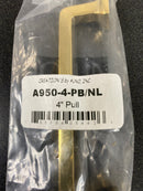 Alno A950-4-PB/NL Millennium 4 Inch Center to Center Handle Cabinet Pull - Unlacquered Brass