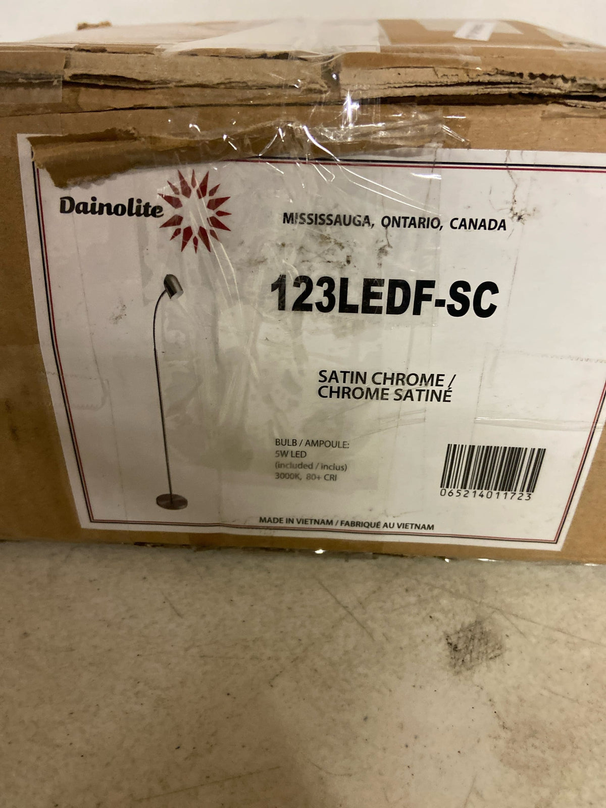 Dainolite 123LEDF-SC Single Light 53" Tall Integrated LED Gooseneck Floor Lamp - Satin Chrome
