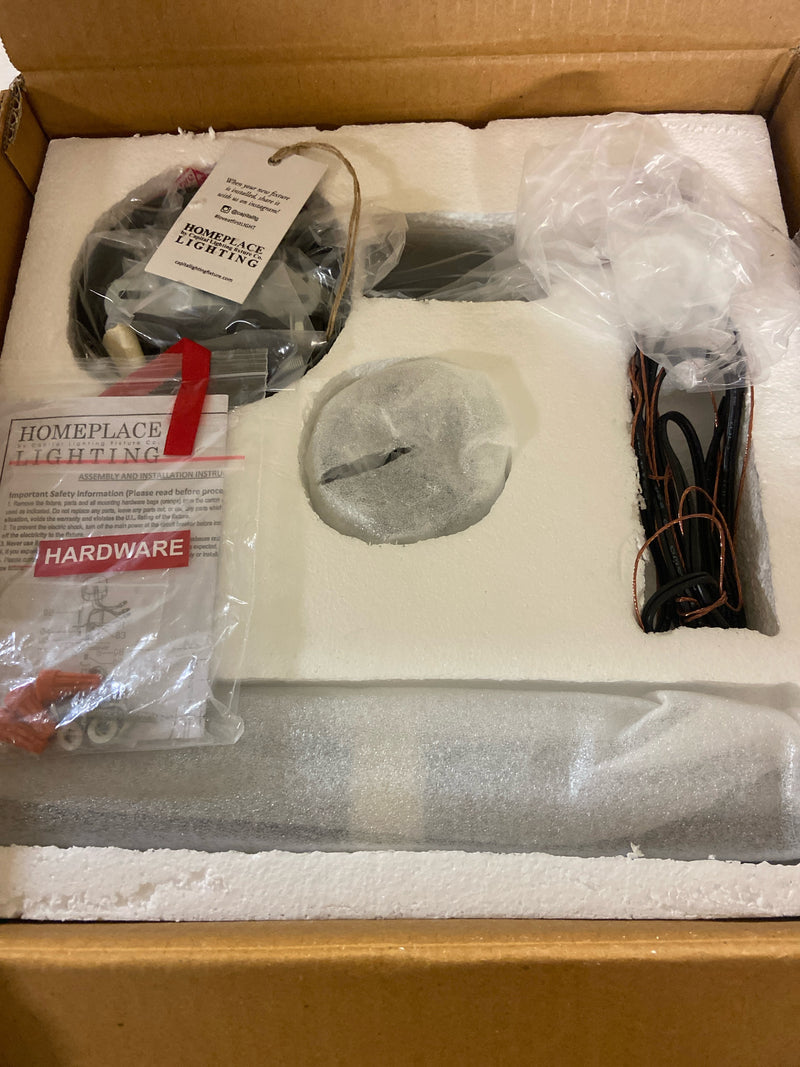 HomePlace Lighting 325712MB Crawford Urban/Industrial Clear Seeded Glass Jar Pendant Light, 1-Light 100 Watt, 15" H x 12" W, Matte Black