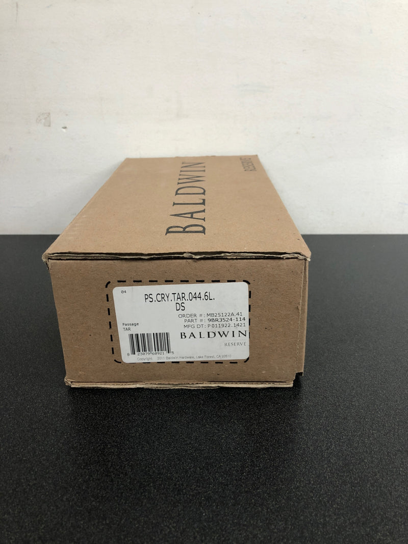 Baldwin PSCRYTAR044 Crystal Passage Door Knob with Arch Rose - Satin Brass