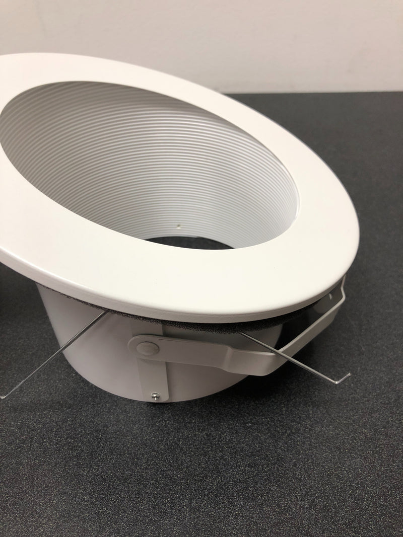 Elco EL622KW 6" Sloped Phenolic Baffle with Adjustable Socket Holder Bracket - White