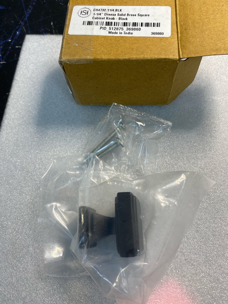 Signature Hardware 447433 Dreesa 1-1/4 Inch Wide Square Cabinet Knob - Black