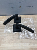 Emtek 8531FRLUS19 Freestone Non-Turning Two-Sided Dummy Door Lever Set with Quincy Rose from the Urban Modern Collection - Flat Black