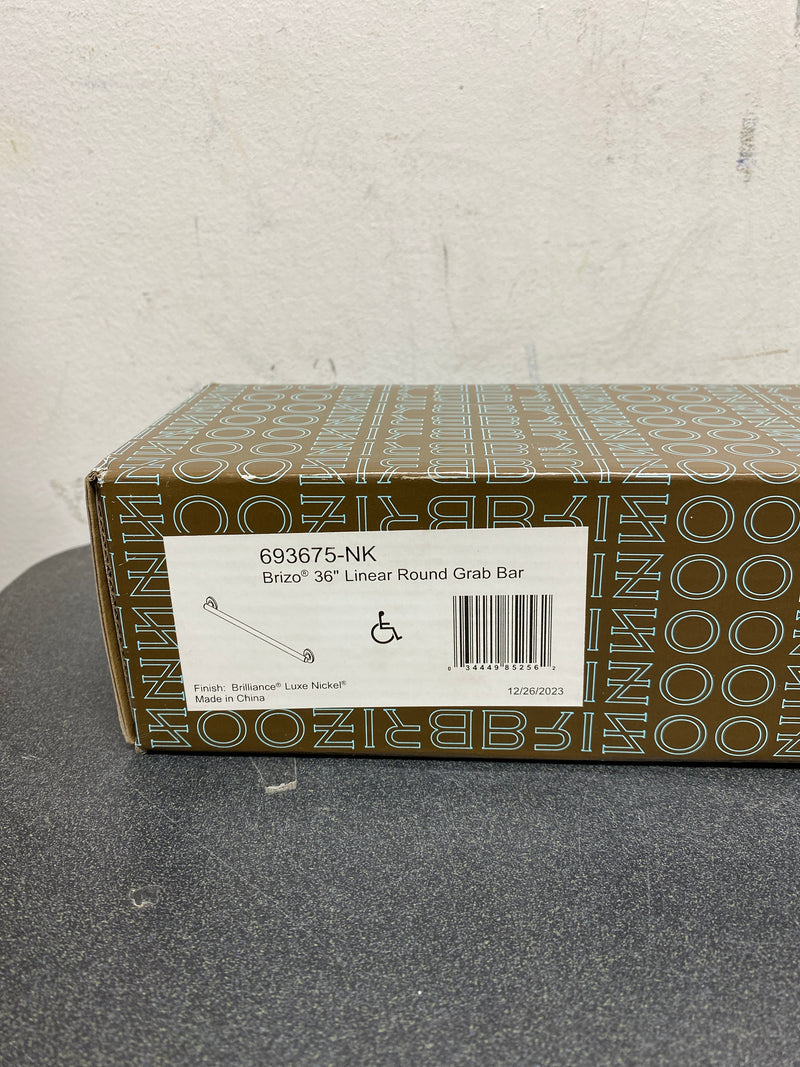 Brizo 693675-NK 36" Round Grab Bar - Luxe Nickel