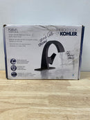 Kohler K-R78037-4D-BL Katun Single Hole or 4 in. Centerset Single-Handle Bathroom Faucet in Matte Black