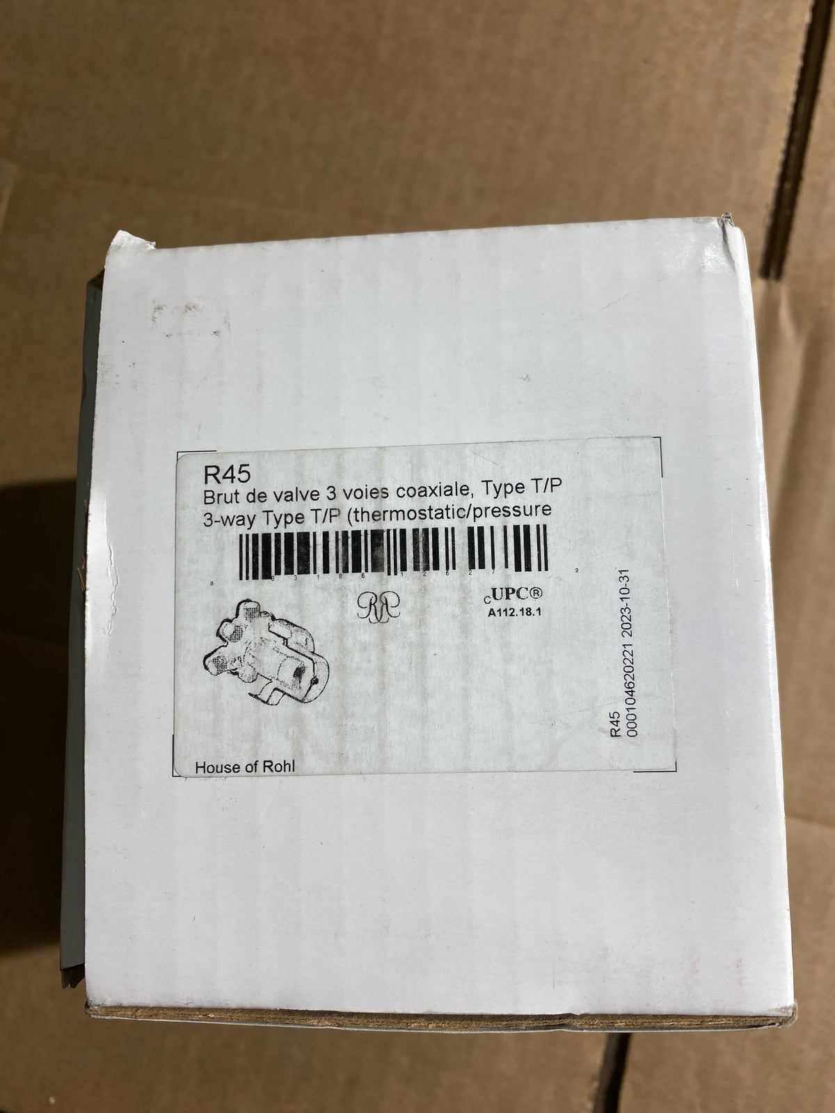 House of Rohl R45 1/2" Thermostatic Rough-in Valve with NPT Connection Type and up to 5 functions - N/A