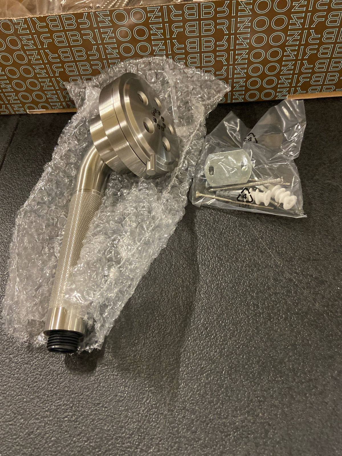 Brizo 85735-NK Litze 1.75 GPM Multi Function Hand Shower Set with Slide Bar and Integrated Wall Elbow - Luxe Nickel