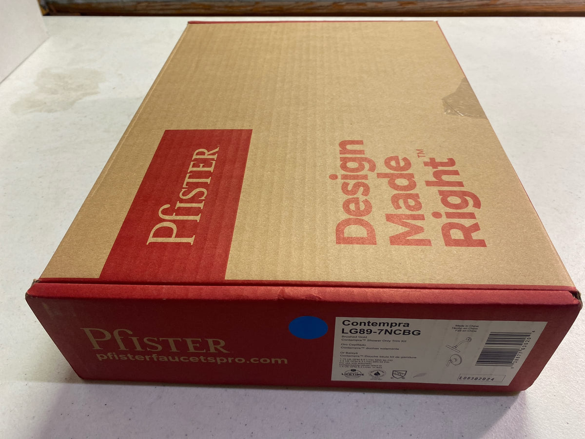 Pfister Contempra Bathroom Shower Faucet Brushed Gold (Valve not included) LG897NCBG