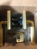 Kwikset 730MALRCT-4 Mirada Privacy Door Lever Set with Fluted Handle and Rectangle Rose - Satin Brass