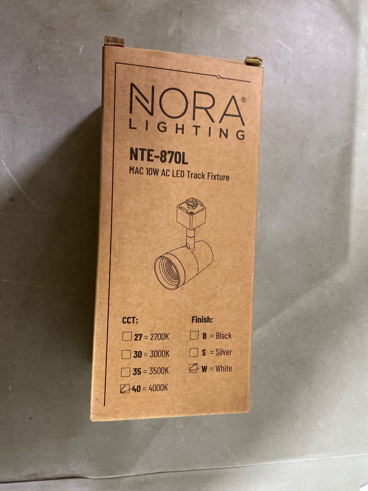 Nora Lighting NTE-870L940X10W/L MAC L-Track 4000K LED Track Head -4000K - White