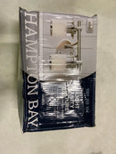 Hampton bay HB2578-35 Truitt 14.2 in. 2-Light Brushed Nickel Modern Transitional Vanity with Frosted and Clear Edge Glass Shades