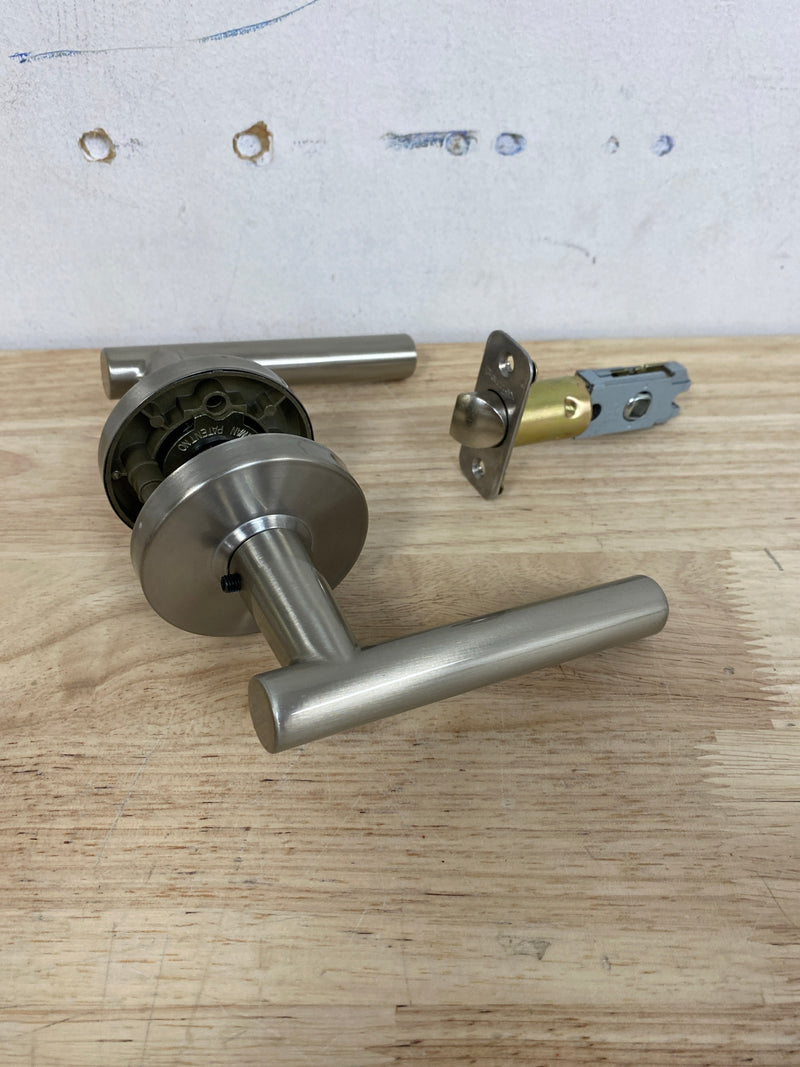 Pamex FLTP03C Mira Lever with Round Rose Passage Lockset Grade 3, Satin Nickel