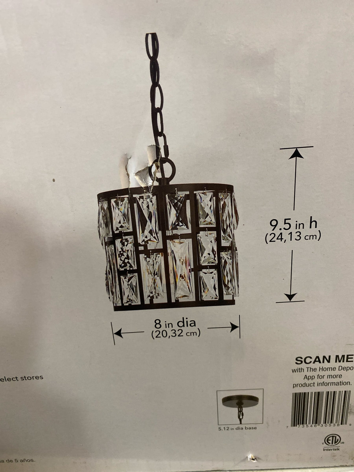 Home decorators collection 30685-HBUB Kristella 1-Light Black Crystal Pendant Light