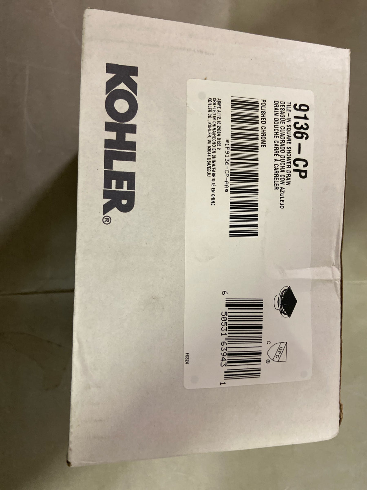 KOHLER Clearflo Square Holes Square Brass Shower Drain