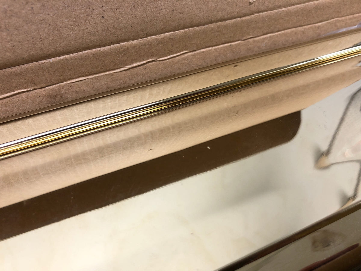 Baldwin Package Sized Spring Tension Brass Letter Box Plate with Hinged Interior Cover - Polished Brass
