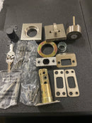 Kwikset 158SQT-15S.STRKP Halifax Square Rose Single Cylinder Deadbolt SmartKey with 6AL Latch and Square Corner, Round Corner and 5303 Round Corner Full Lip Strikes KA3 - Satin Nickel