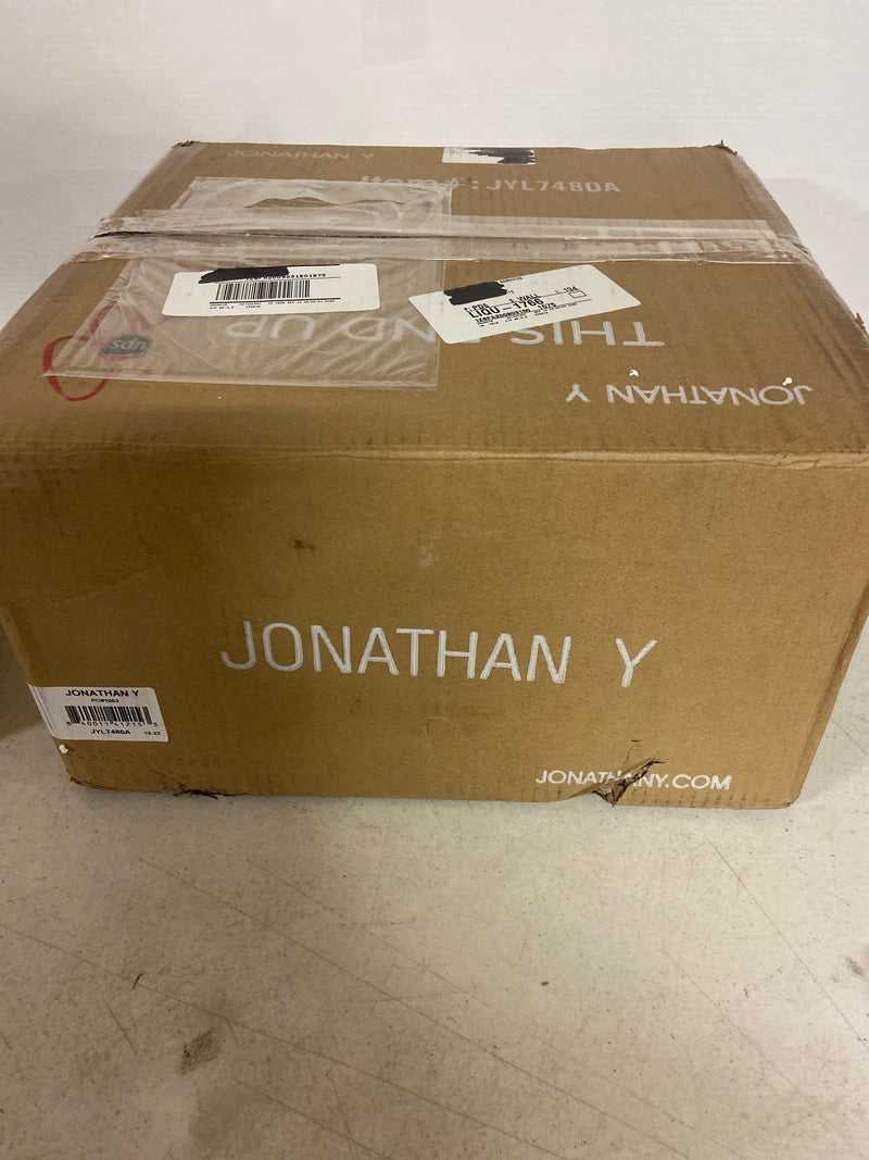 Jonathan y JYL7480A Cheshire 13 in. 2-Light Iron Rustic Farmhouse LED Flush Mount, Brown/Black