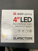 Elco EL415CT5BB 4" Integrated LED Reflector Recessed Trim - 8550 Lumens 5000 Kelvin - Black
