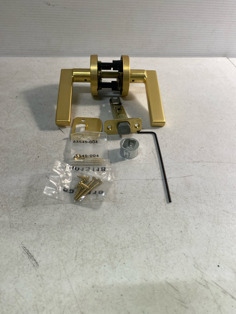 Kwikset 720HFLRDT-4 Halifax Passage Door Lever Set with Round Rose - Satin Brass