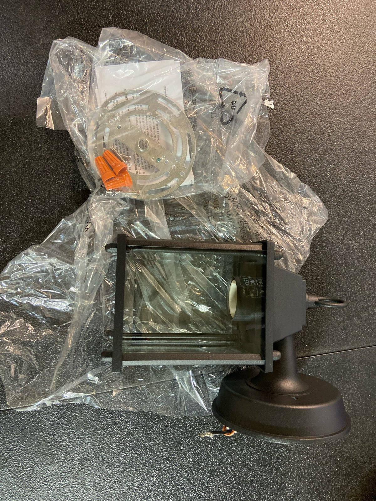 Kichler 9794BK Barrie 9" Outdoor Wall Light with Beveled Glass Panels - Black