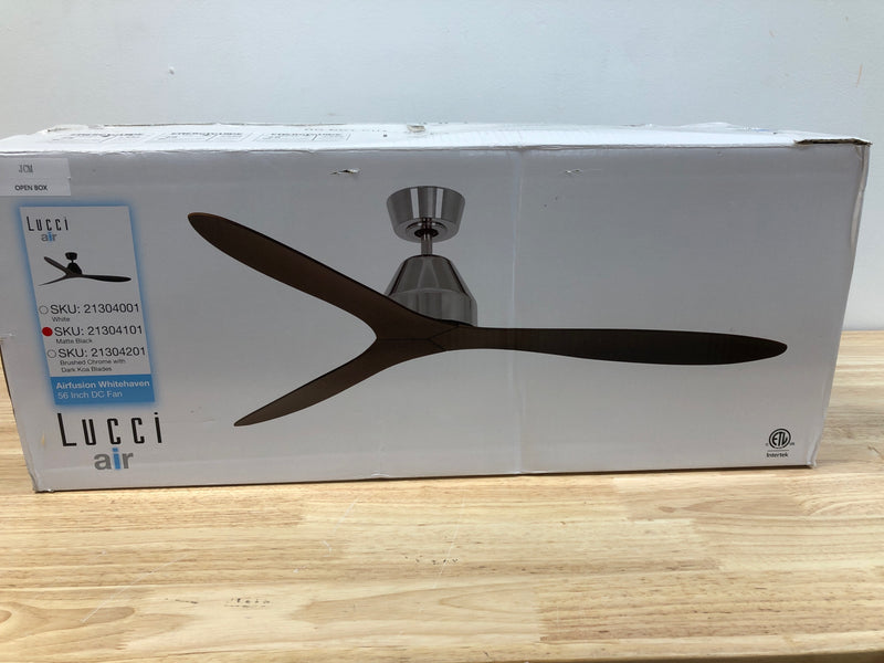 Lucci air 21304101 Whitehaven 56 in. Outdoor/Indoor Black Smart WiFi Controlled 3blade DC Ceiling Fan with Remote Control