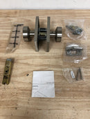 Baldwin PVCONCFR150 Contemporary Privacy Door Knob Set with 5 Inch Rectangle Rose from the Reserve Collection - Satin Nickel