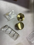 Baldwin HDROUTRR044 Round Non-Turning One-Sided Dummy Door Knob with Round Rose - Satin Brass