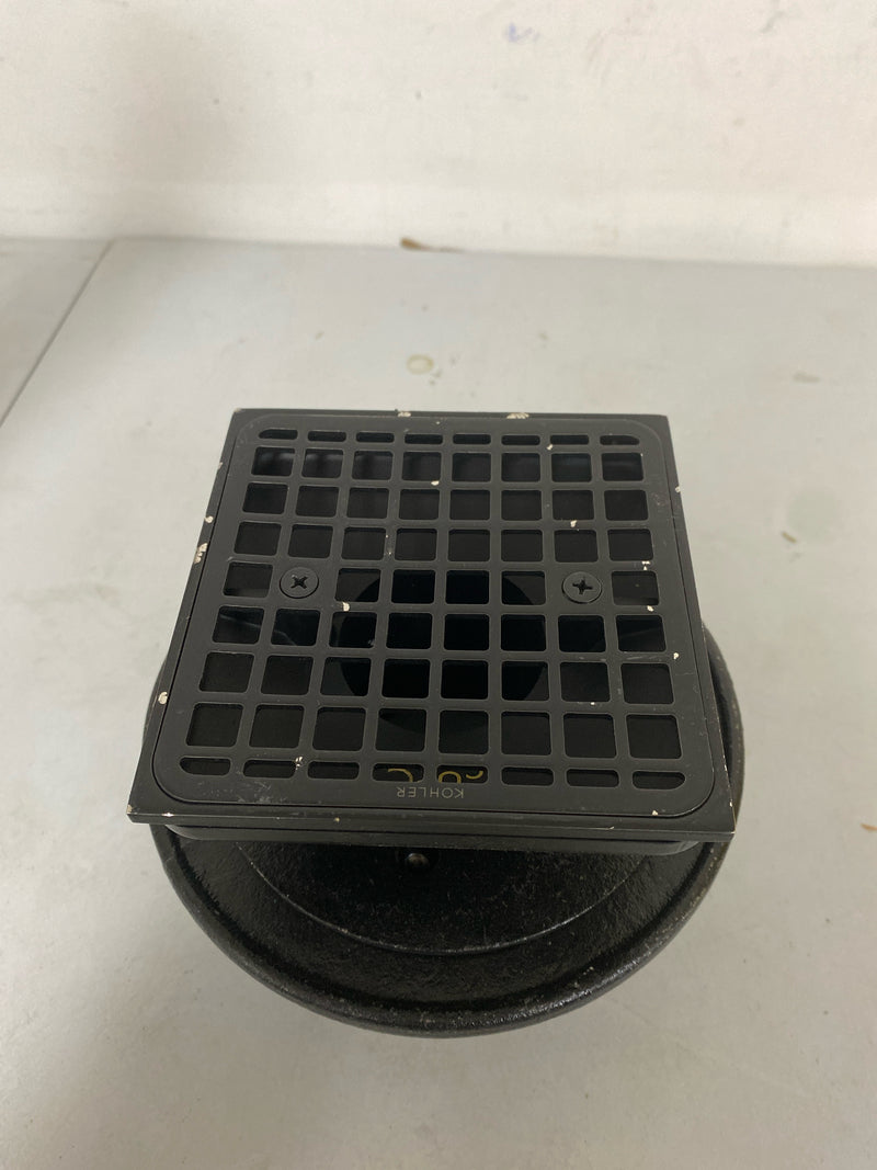 Kohler K-22673-BL Clearflo Square Brass Tile-In Shower Drain - Matte Black