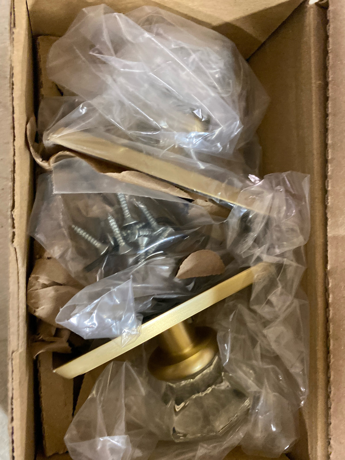 Emtek 8521OTUS4 Old Town Non-Turning Two-Sided Dummy Door Knob Set with Rectangular Rose from the Brass Crystal Collection - Satin Brass
