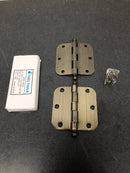 Deltana S35R55-BT 3-1/2 x 3-1/2 Ball Bearing 5/8" Radius Corner Full Mortise Hinge - Pair - Antique Brass