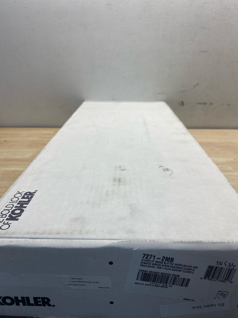 Kohler K-7271-2MB Clearflo 1-1/2" Toe-Tap Tub Drain Kit - with Brass Slotted Overflow - Vibrant Brushed Moderne Brass