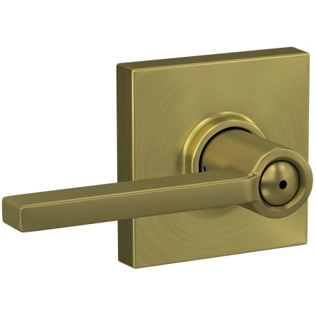 Schlage F40LAT608COL Latitude Privacy Door Lever Set with Collins Trim - Satin Brass