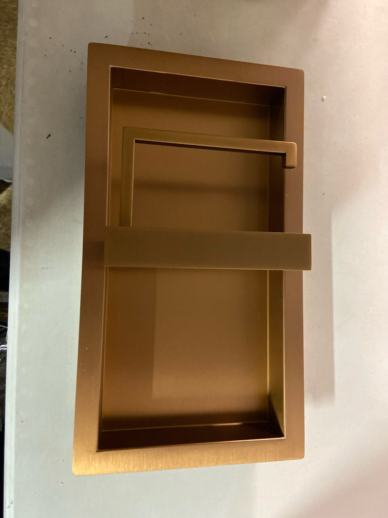 ALFI brand ABTPNP88-BC Recessed Euro Toilet Paper Holder with Shelf - Brushed Copper