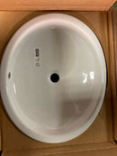 Kohler K-2874-0 Canvas Undermount Cast Iron Bathroom Sink in White with Overflow Drain