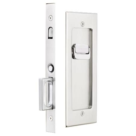 Emtek 2115US15 7-1/4" Height Privacy Pocket Door Mortise Lock from the Modern Rectangular Collection - Satin Nickel