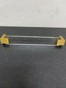 Sietto P-1200-8-SB Affinity 8 Inch Center to Center Handle Cabinet Pull with Clear Glass - Satin Brass