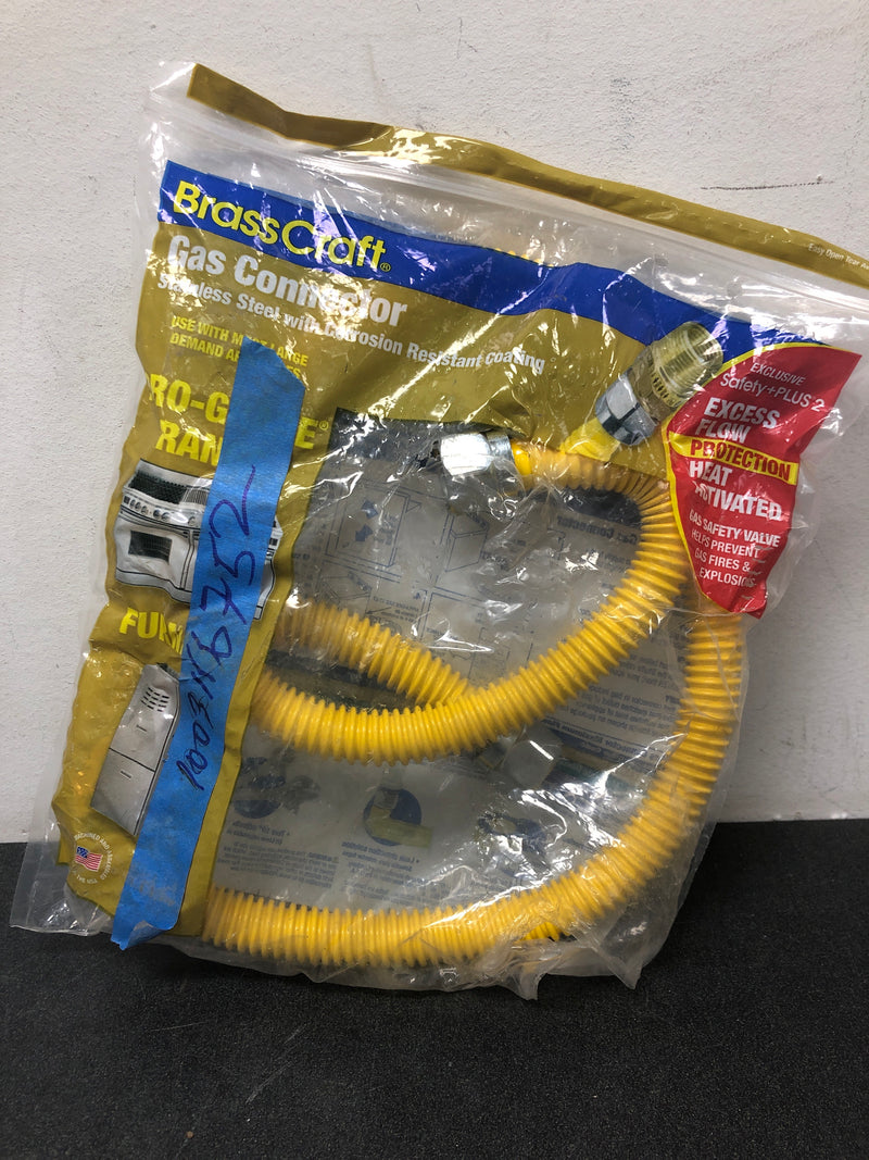 Brasscraft CSSC22TE-36 X5 3/4 in. FIP x 3/4 in. FIP x 36 in. Gas Connector (5/8 in. OD) w/Safety+Plus2 Thermal Excess Flow Valve (107,000 BTU)