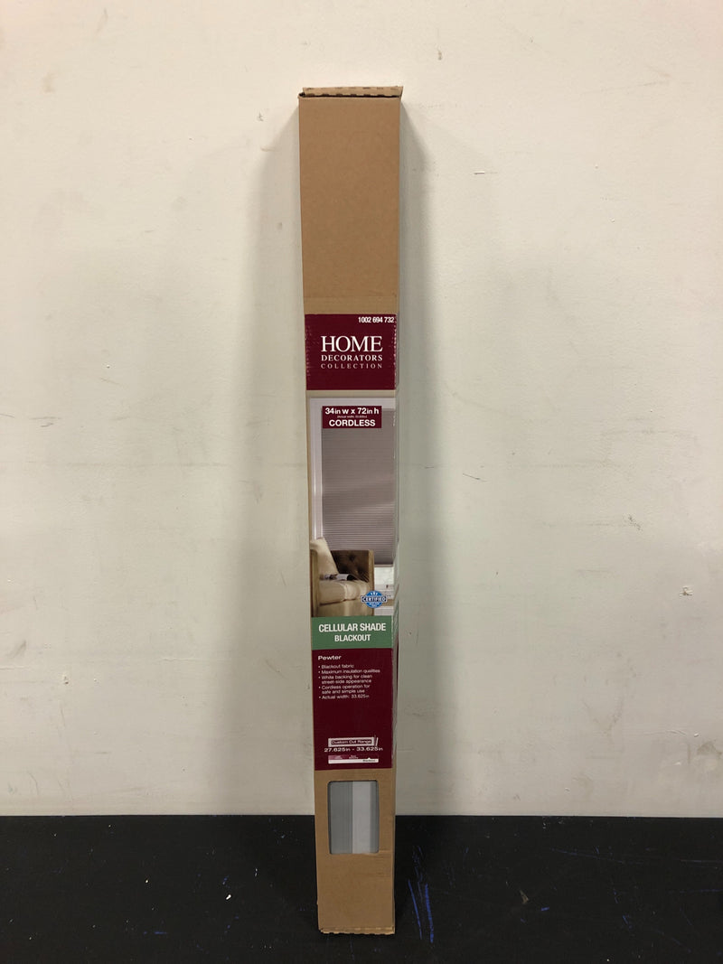Home decorators collection 10793478970551 Pewter Cordless Blackout Cellular Shade - 34 in. W x 72 in. L