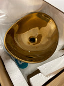 Kallista P74108-BLK-PTB Myam Vessel Bathroom Sink with Matte Black Exterior - Polished Bronze