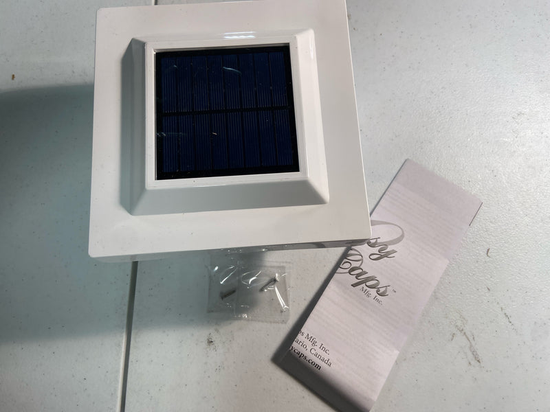 Classy Caps SLO78W Regal 7" Wide LED Solar Post Cap Light that fits 4" x 4" Post - White