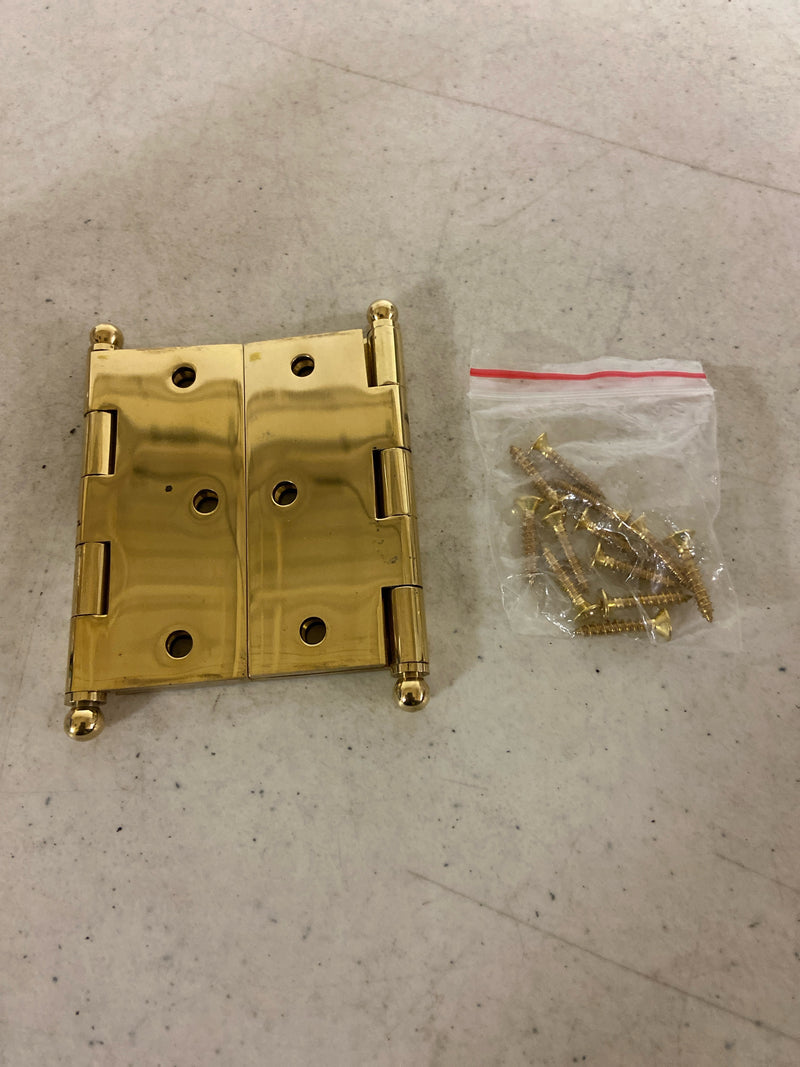 Deltana CH3025U3-UNL 3" x 2-1/2" Hinge; with Ball Tips; Unlacquered Bright Brass Finish