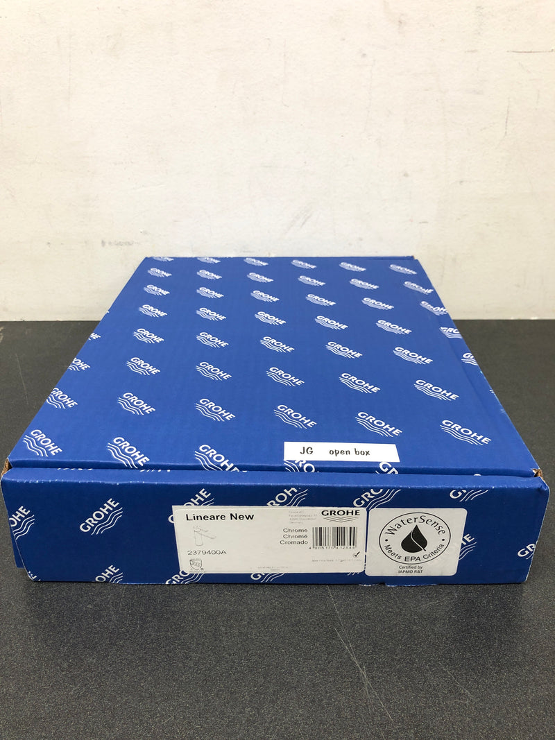 Grohe 2379400A Lineare 1.2 GPM Single Hole Bathroom Faucet with SilkMove, StarLight, AquaGlide, and QuickFix Technologies - Includes Pop-Up Drain Assembly - Starlight Chrome