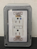 Commercial electric WCWL1PG-D 1-Gang Extra Duty Non-Metallic Low Profile While-In-Use Weatherproof Horizontal/Vertical Receptacle Cover and GFCI, Gray