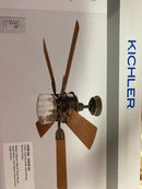 Kichler 310239OZ Lyndon 52" Indoor / Outdoor Ceiling Fan with Blades, LED Light Kit and Wall Control - Olde Bronze