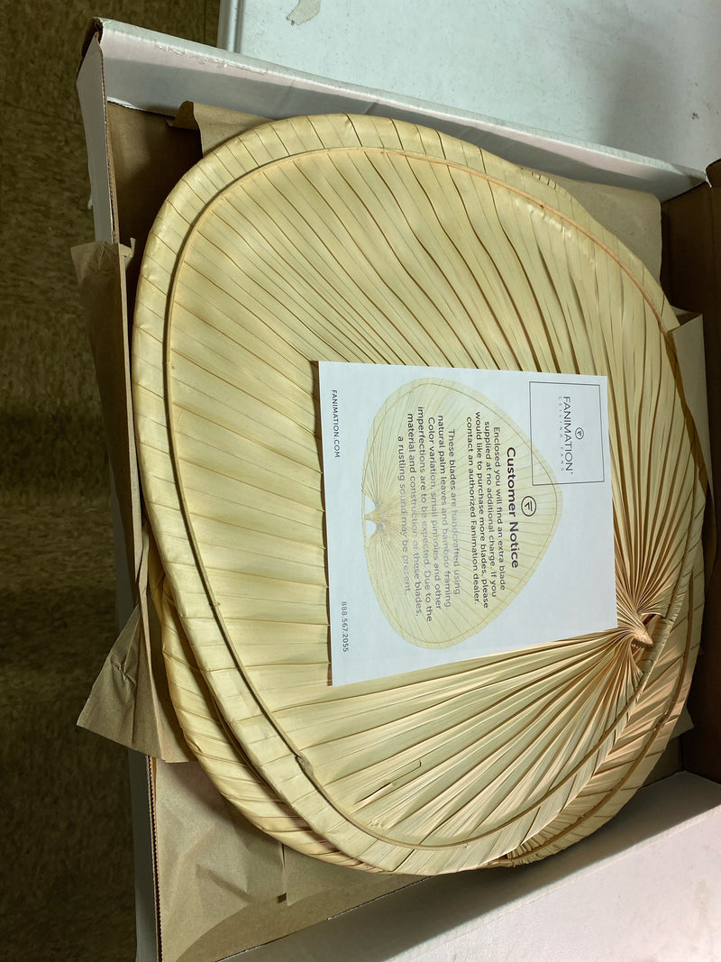 Fanimation ISP1 22" Wide Oval Palm Blades for 52" Ceiling Fans - Set of 5 - Natural Palm