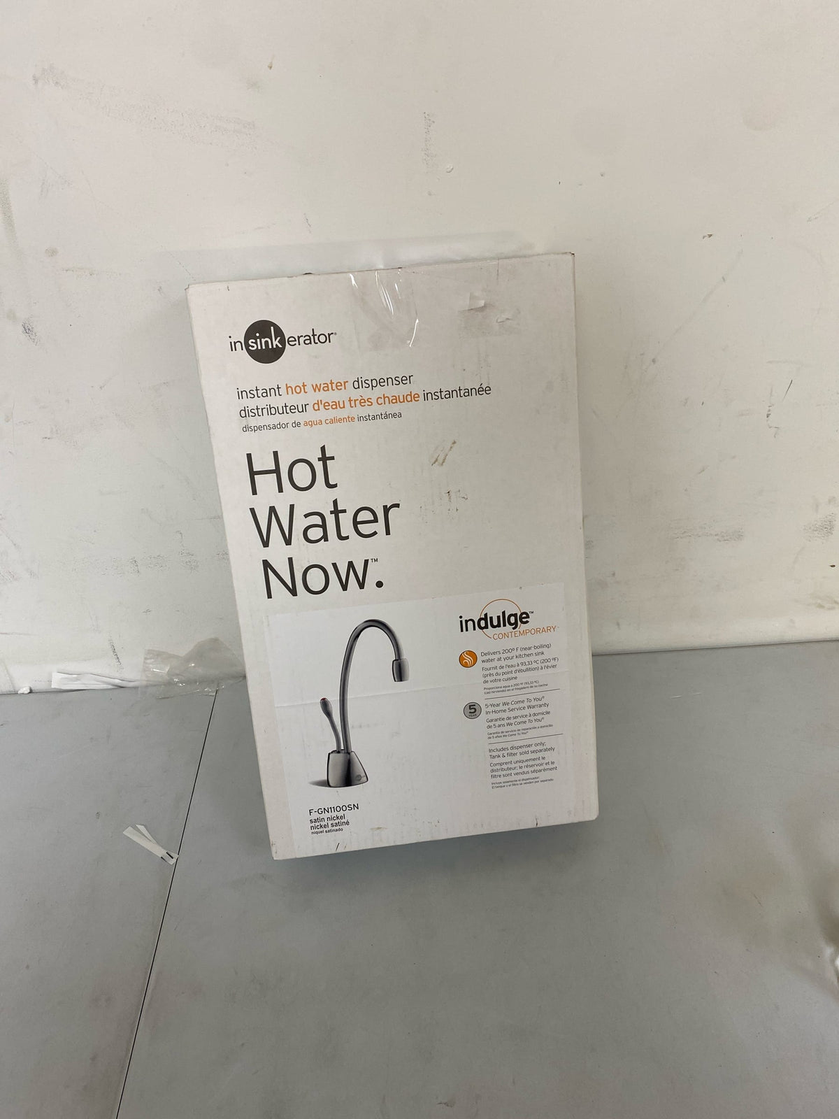 InSinkErator F-GN1100SN Instant Hot Water Dispenser, Single Handle with 5-Year In-Home - Less Tank - Satin Nickel