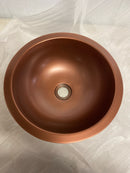 Signature Hardware 346798 Casalina 14" Circular Double-Wall Hammered Copper Vessel Bathroom Sink - Antique Copper