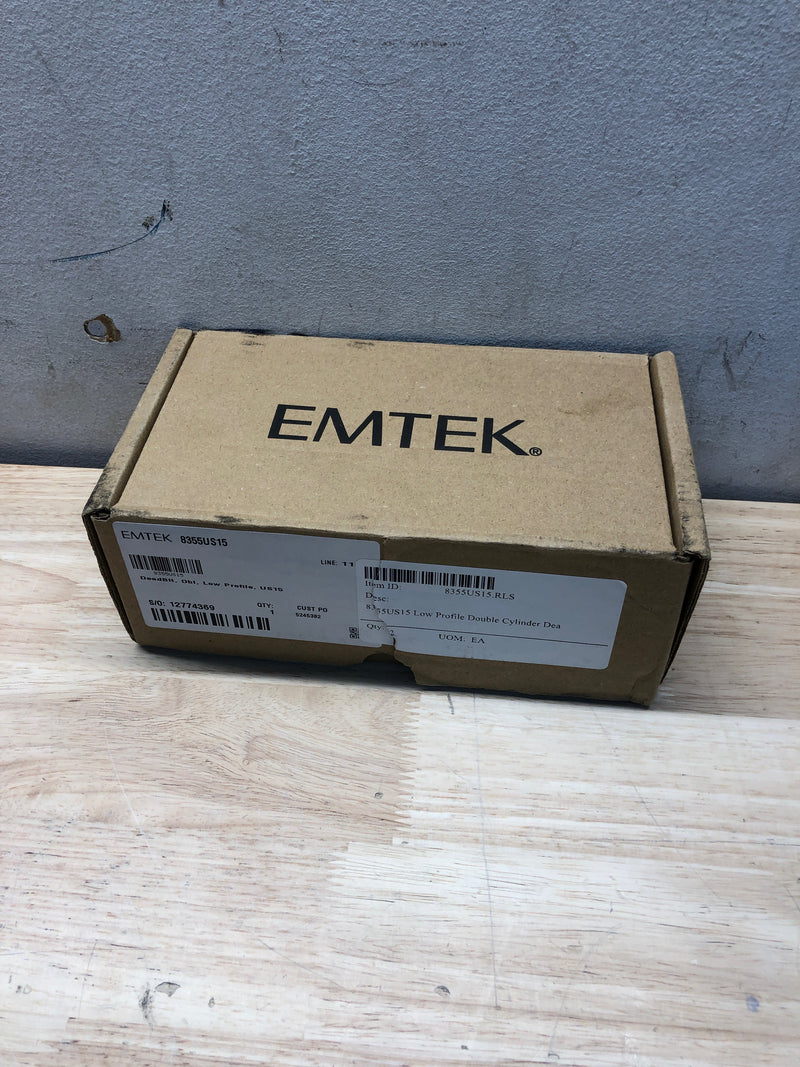 Emtek 8355US15 Low Profile Style Brass Modern Double Cylinder Deadbolt - Satin Nickel