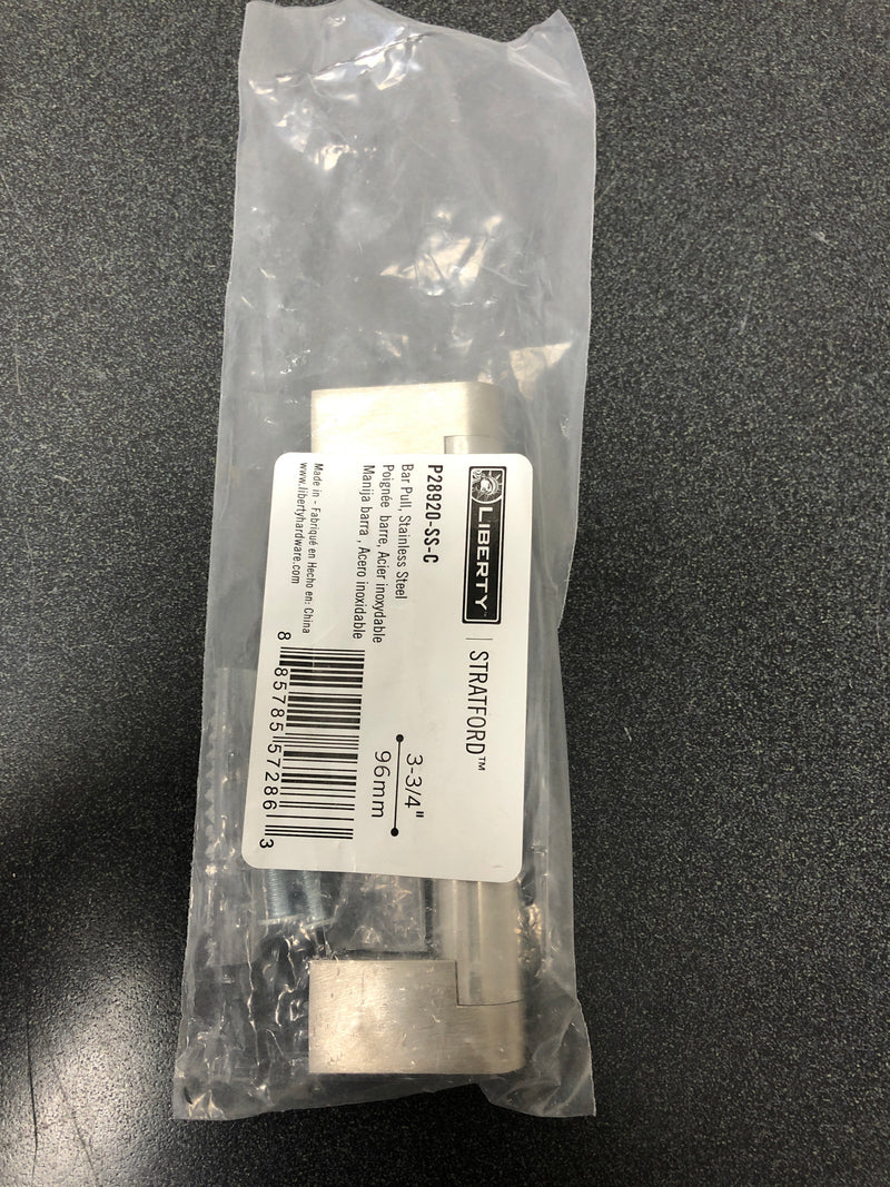 Liberty Hardware P28920-SS-C Stratford 3-3/4 Inch Center to Center Handle Cabinet Pull - Stainless Steel
