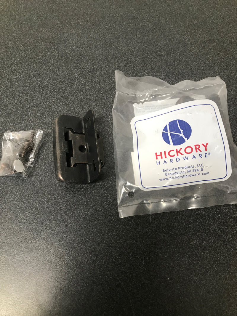 Hickory Hardware P2710F-VB 1/2 Inch Overlay Wrap Cabinet Door Hinge with Self Close Function (Package of 2) - Vintage Bronze